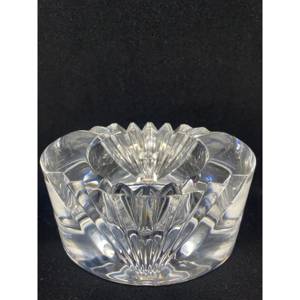 Vintage Mikasa Votive Candle Holder Lead Crystal Cut Clear Glass Heavy - Picture 2 of 12